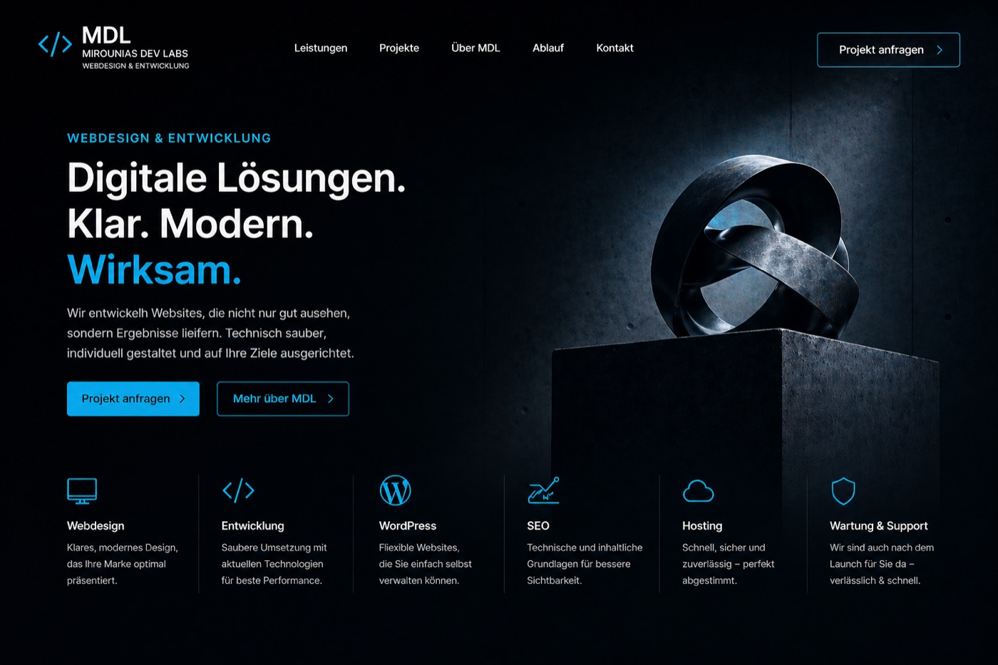 Nachher-Version einer klaren und modernen Website