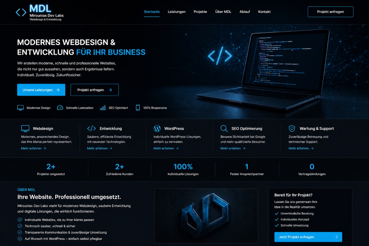 Vorher-Version einer unruhigen Website